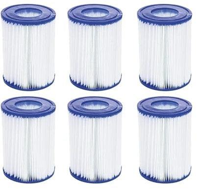 FBTTPUGL Cartucho De Filtro De Piscina 104 * 52 * 134, Compatible con Bomba De Filtro BESTWAY II 58383 58386 58094(6pcs)