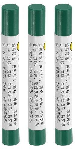 sourcing map Furniture Repair Crayons, 3Pcs - Wood Wax Filler Stick, Furniture Markers Touch Up - for Scratches Holes Tables Desks Wooden Floors Cover Ups, Grass Green