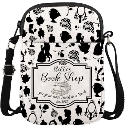 KUIYAI Märcheninspiriertes Geschenk, Buchliebhaber-Geschenk, Märchenprinzessin, Umhängetasche für Damen und Mädchen, Bellebookshopcbuk, SMALL