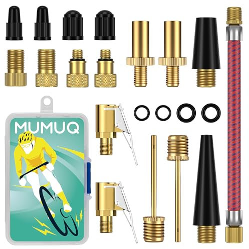 MUMUQ Fahrradventil Adapter Set, Französisches Ventil Adapter, Autoventil Hebelstecker, Ventiladapter für Luftpumpe und Kompressor, Fahrradpumpe Adapter für DV AV SV