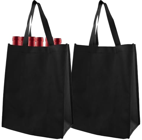 Colexy Sac À Bouteille 2 Pièces Sac À Bouteille 6 Compartiments, 35 * 27 * 18cm, Sac Bouteille Vin Protect, Sac De Transport pour Bouteille De Vin, pour Champagne Bière Boissons
