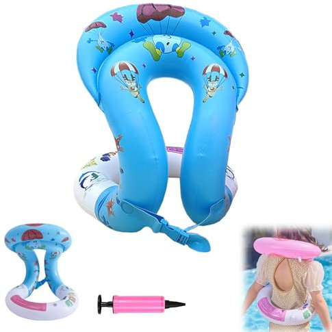 Gxlaihly Gilet da nuoto gonfiabile,Gilet da piscina galleggiante,Gilet da Nuoto,Gilet Piscina Galleggiante con fibbia di sicurezza regolabile,con 1 pompa d'aria manuale,Accessori Piscina (Blu, M)