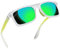 Joopin Polarisierte Rechteckige Sonnenbrille Herren Verspiegelte Grüne und Retro Sonnenbrille Damen Unisex UV400 Vintage Brillen (Spiegele Grün)