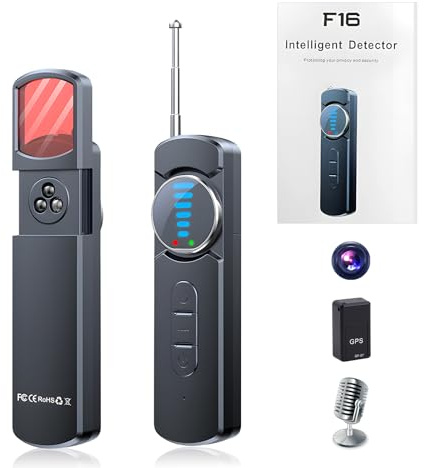 Zilchx Wanzen Detektor, Neu Aufgerüstet Hidden Camera Detector mit 5 Stufen Empfindlichkeit, Versteckte Kamera Detektor, Anti Aufnahme Detektoren GPS Tracker Detektor für Hotel Heim Büro, Schwarz