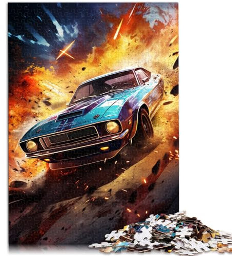 Puzzle für Erwachsene 1000 Teile Sportwagen DIY-Puzzle-Spielzeug 26 x 38 cm anspruchsvoll zu vervollständigen Aber unterhaltsam und humorvoll für Teenager ab 14 Jahren