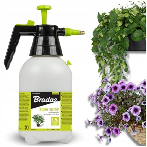 Bradas GARDEN CARE - Pflanzen Sprühflasche Garten 1,5L - Gartenspritze Drucksprüher Säurefest - Pumpsprühflasche - Unkrautspritze - Handdruck-Sprühgerät für Pflanzenpflege - Pflanzensprüher