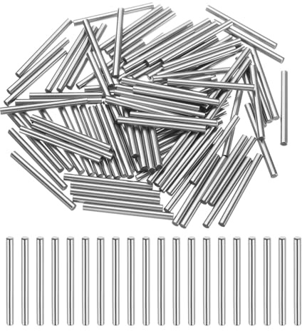 QUARKZMAN 50 Pcs 3mm x 40mm Goujons En Acier À Roulement Goujons Cylindriques Chevilles De Support D'Étagère Tiges De Fixation Éléments Métalliques De Diamètre +/-0.02mm, Ton Argenté