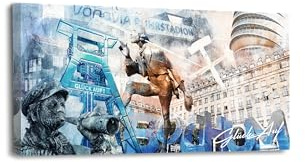 mooments® Leinwandbild vom Ruhrpott Bochum - Leinwand im Querformat, Ruhrpott-Bild, Leinwand Ruhrpott, Bilder Bochum, Wohnzimmer Bild (60 x 30 cm)