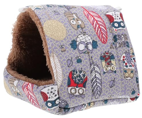 HOLIDYOYO Tragbares Hamsternest aus Warmem Material mit Cartoon Muster Weiches Schlafnest für Kleintiere Wie Hamster Igel und Chinchilla Winter Wohnhöhle für Kleine Haustiere