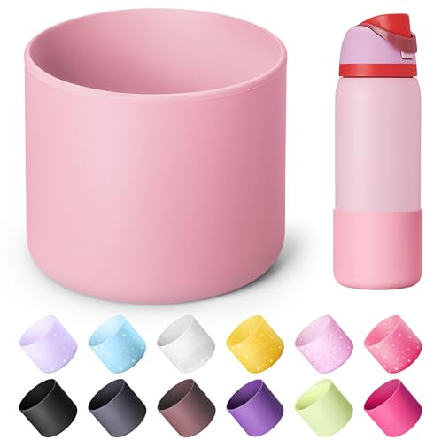 Diumepo Silicone Boot for 32 oz Owala Water Bottles, Anti-Slip Protective Sleeve for Owala Twist & FreeSip & Flip Insulated Water Bottle, Boot Bottom Base for Owala (Pink)