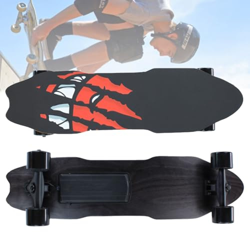 Oiyekntd Skateboard elettrici con Telecomando, 4 modalità di velocità, velocità Massima 25 km/h, autonomia Massima 15 km, Longboard Elettrico in Acero a 7 Strati per Principianti Adulti, pendolarismo