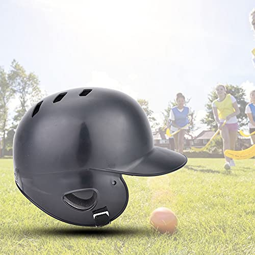 Hamwesh Schlaghelm, Hochschlagfester Baseball-Helm mit ABS-Schale, Softball-Schlaghelm mit Verstellbarem Riemen und Atmungsaktiver Schaumstoff-Innenseite für Erwachsene, Jugendliche und (Black)