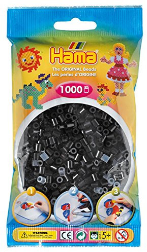 Hama 207-18 Beads - Black (1000 Midi Beads)