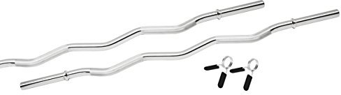 Bad Company - Barra de hacer ejercicio ondulada, 120 cm, incluye topes en cromo 30 a 31 mm