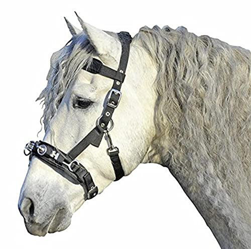 HKM SPORTS EQUIPMENT Kappzaum aus Nylon, schwarz, Vollblut Longierbedarf-6469 M