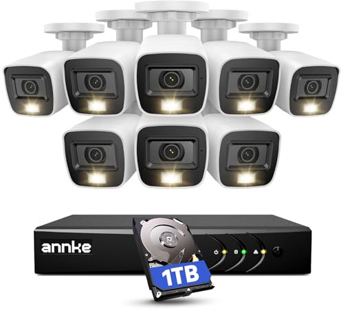 ANNKE 8CH 3K Lite Wired Security Camera System, 8X CCTV Cam, 1TB Hard Drive