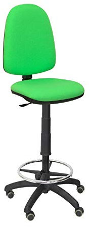 Piqueras Y Crespo T04CP Ayna bali- Taburete ergonómico, regulable en altura, aro reposapiés y ruedas de parquet, 100/123x46x40 cm, Pistacho