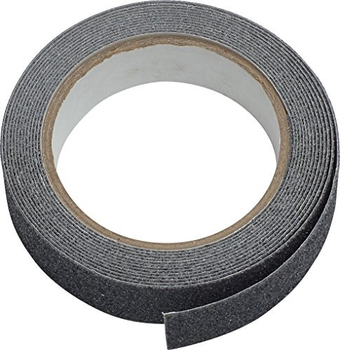 ABUS Anti-Rutsch Klebeband Zoe selbstklebende Streifen für Treppenstufen, Fußböden, Kanten - rutschfest - 4 m lang - 2,4 cm breit - schwarz - 73145