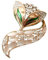 Navachi Brosche mit Fuchs-Schwanz, 18 Karat vergoldet, Opal, Kristall, Kristall, Opal