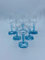6 x Verres Bombay Sapphire avec pied sapphireblau 8 eckigem