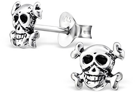 Schädel Totenkopf Ohrstecker 925 Sterling-Silber