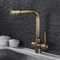 YAWEDA Antique Fredda E Calda Da Cucina Depuratore Di Acqua Del Rubinetto Lavandino Doppio Rubinetto Rotativo Da 360 Gradi Di Bronzo A 3 Vie A Doppio Filtro Miscelatore