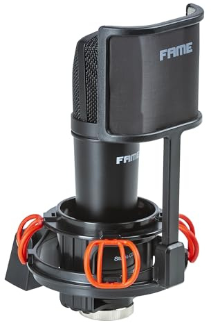 Fame Audio Vocal Kit, Großmembran Kondensatormikrofon, Echtkondensator, Nieren-Richtcharakteristik, 20Hz-20kHz Frequenzbereich, XLR 3 Pol Anschluss, inklusive Spinne, Popschutz, Kabel, Ideal für