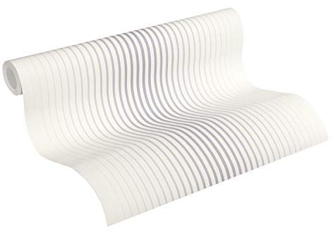 Esprit Vliestapete Evening Shade Tapete gestreift 10,05 m x 0,53 m lila weiß Made in Germany 366782 36678-2