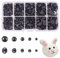 PandaHall 760 stücke 4mm-10mm Runde Puppenaugen Verschiedene Größe Harz Flache Rückseite Cabochon Stofftier Augen für Bären Puppen DIY Machen, schwarz