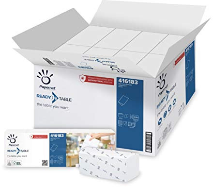 Papernet Interfold Servietten | gefaltete tischfertige Papierservietten 416183 | 100% Zellstoff 1-lagig | 8 Packungen zu 5 Einheiten mit 330 Blatt 21,6 x 16,6 cm