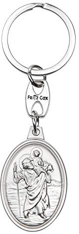 Fritz Cox® Schutzpatron der Reisenden - Heiliger Christophorus als Schlüsselanhänger und Medaille (Schlüsselanhänger)