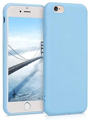 kwmobile Funda para Apple iPhone 6 / 6S Carcasa - Ultrafina de TPU y Silicona con Bordes elevados anticaídas - Azul grisáceo