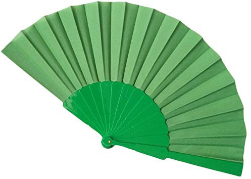 WS UK Fabric Handheld Folding Fan [Green]