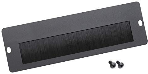 HMF 63329-02 Passacavi con spazzola per armadio server da 10 pollici | Esterno | Nero