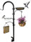 CQAIRIOU Verbessertes Vogelfutterstation, Deckgeländer, Vogelfutterstation mit 3 Haken, Vogelbad, Netzschale und Talgkäfig, Multi-Design, für Balkon, Vogelfutterspender und Pflanzenaufhänger
