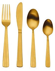 Mikasa Gold Cutlery Set in Gift Box, Stainless Steel, 16 Pieces (Service for 4)