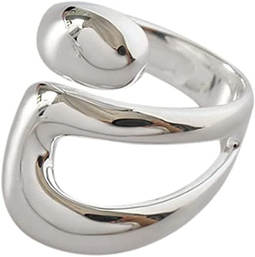 Herbests Irregulär Wickelring 925 Sterling Silber Ringe Vintage Punk Verstellbarem Öffnung Silberlegierung Leicht Glänzend Ornament Handdekoration Einzigartiger Damen Silberring Schlicht Schmuck