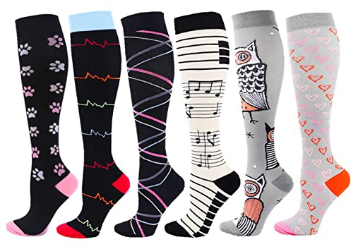 Zingso Chaussettes de Contention pour Hommes et Femmes, Bas de Contention, Chaussettes de Compression Running pour Sport, Course, athlétisme,Trekking, Voyage, Vol, Infirmiers, Grossesse
