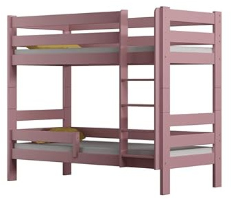 Etagenbett aus Kiefernholz, 90 x 180 cm, Rosa