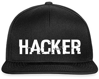Spreadshirt Hacker Geschenkidee Für Nerds IT Gamer Snapback Cap, One Size, Schwarz/Schwarz