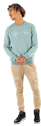 Sweat col Rond Signature Bleu Vert S