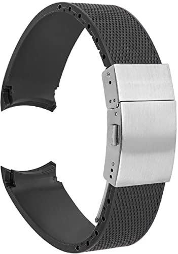 BBZ 21mm Caoutchouc Silicone Bracelet de Montre Ceinture Imperméable Compatible avec Longines Conquest HydroConquest L3 Bracelet de Montre Boucle Pliante Accessoires