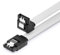 deleyCON 30 cm Cavo SATA 3 in Nylon 6 Gbit/s per Dati SATA III Cavo di Collegamento Serial ATA per Scheda Madre e Hard Drive HDD SSD con 1 Presa S-ATA a L a 90° in Bianco