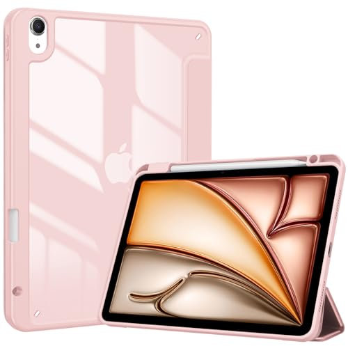 ProCase Funda Protectora para iPad Air 11 (M3) 2025 Modelos: A3267 A3270 / 11 (M2) 2024 / iPad Air 5ª/4ª Generación 10.9 2022/2020, Carcasa Smart Folio con Ranura para Lápiz -Rosa