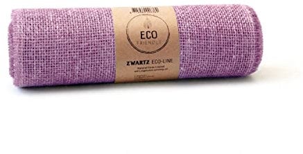 Juteband, Tischläufer, Soft Jute, Natur/Farbig 30 cm breit, 5 m Rolle | Tischband Deko Hochzeit rustikal Natur/Farbig (lavendel)