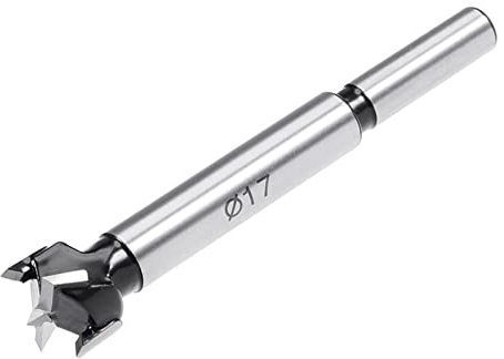 QUARKZMAN 17mm Forstner Taladro Brocas x 1uds Tungsteno Carburo Madera Agujero Sierra Barrena Abridor para Muebles Plástico Puerta Bisagra, [Negro]