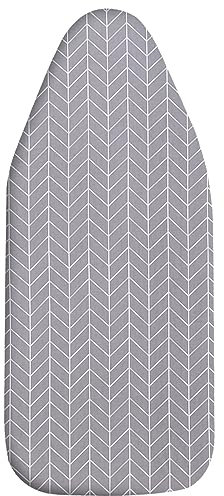 MZXcuin Small Ironing Board Cover Scorch Resistant, Cotton Iron Cover with Padding Heat Reflective Heavy Duty Pad … (Grey Arrow, 12.5x32)