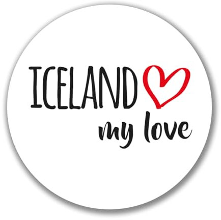 Huuraa Aufkleber Iceland My Love Geschenk Sticker 10cm Iceland Geschenkidee