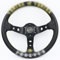 MOEENS Volante Sportivo Auto,Volante A Calice Cuoio Genuino 13inch Nero Drift Sport Volanti Decorazione