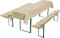 REDBEST Bierbank-Auflagen und Tischdecke 3-teilig beige Größe 90x260 cm - strapazierstark und langlebig, bequemer Sitzkomfort, mit elastischen Bändern